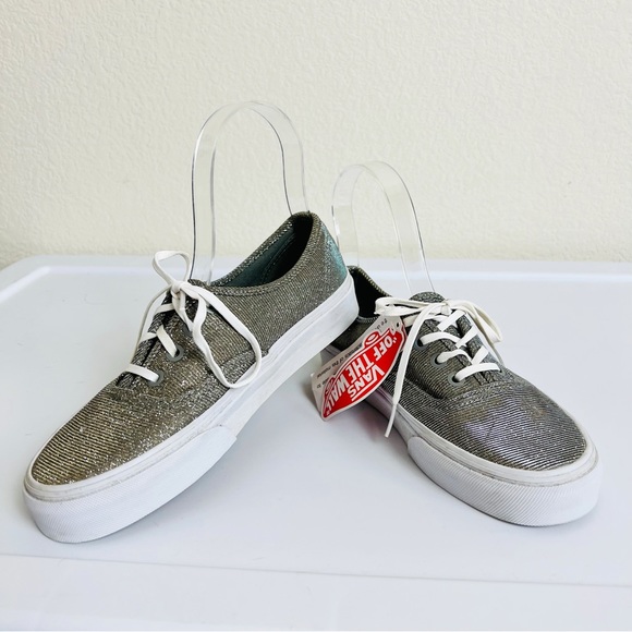 Vans Shoes Nwt Gold Glitter Sparkle Metallic Era White Lace Up